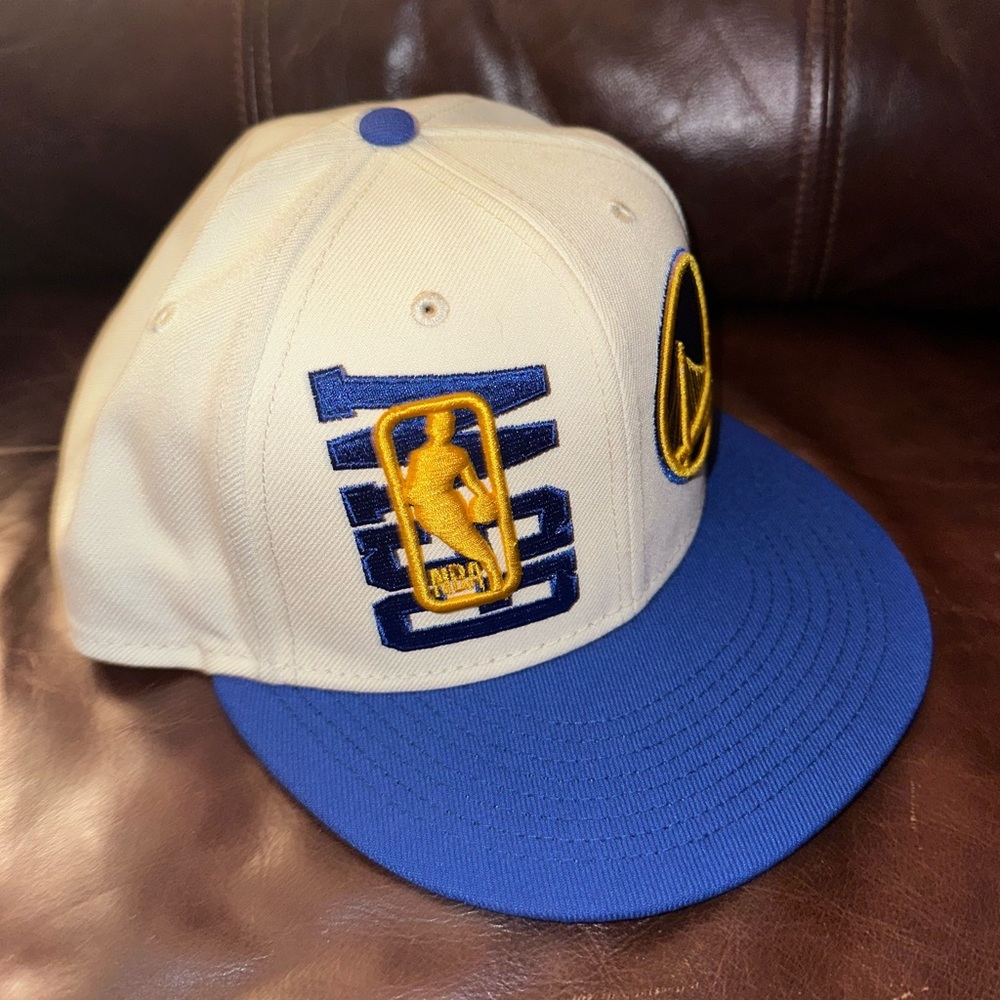 Golden State Warriors NBA Draft 9FIFTY White/Royal Snapback - New Era